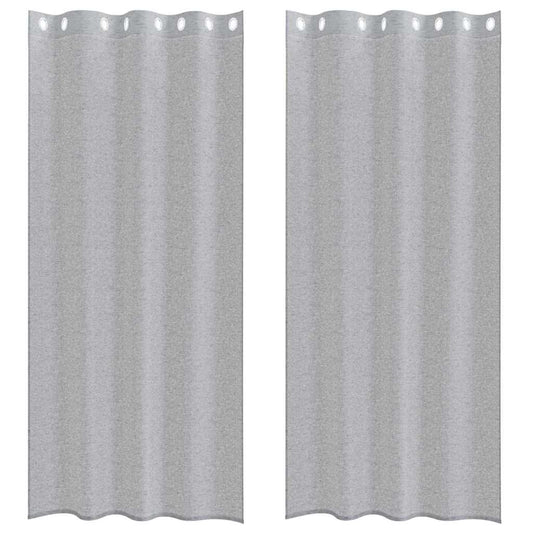 vidaXL Voile Curtain 2 pcs Dark Grey 225 x 140 cm Polyester