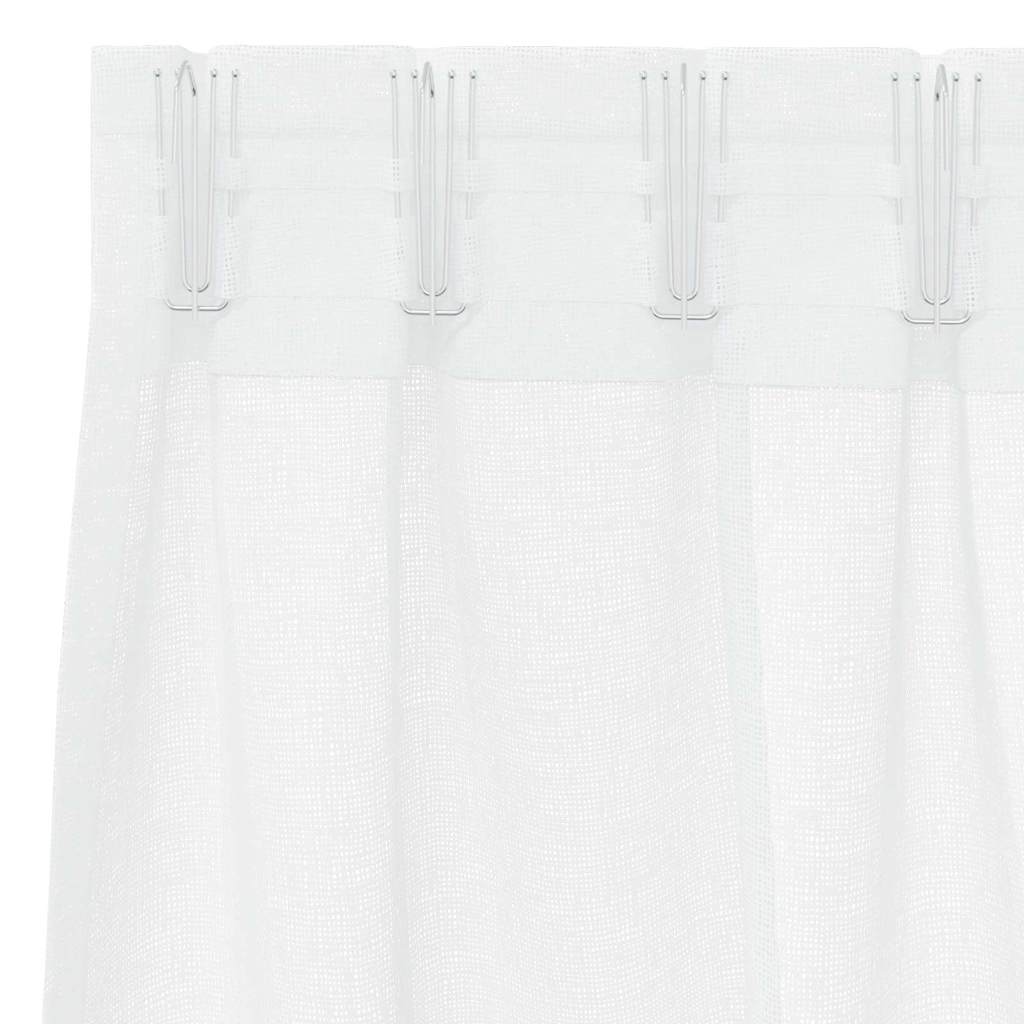 vidaXL Voile Curtain with Curtains 2 pcs White 175 x 140 cm Polyester