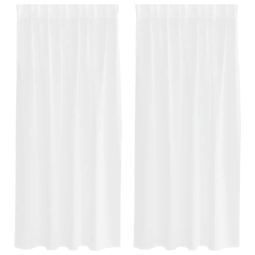 vidaXL Voile Curtain with Curtains 2 pcs White 175 x 140 cm Polyester