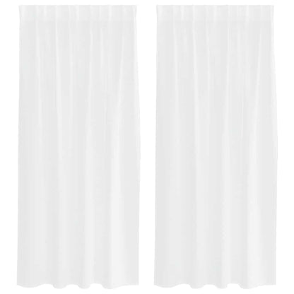 vidaXL Voile Curtain with Curtains 2 pcs White 175 x 140 cm Polyester