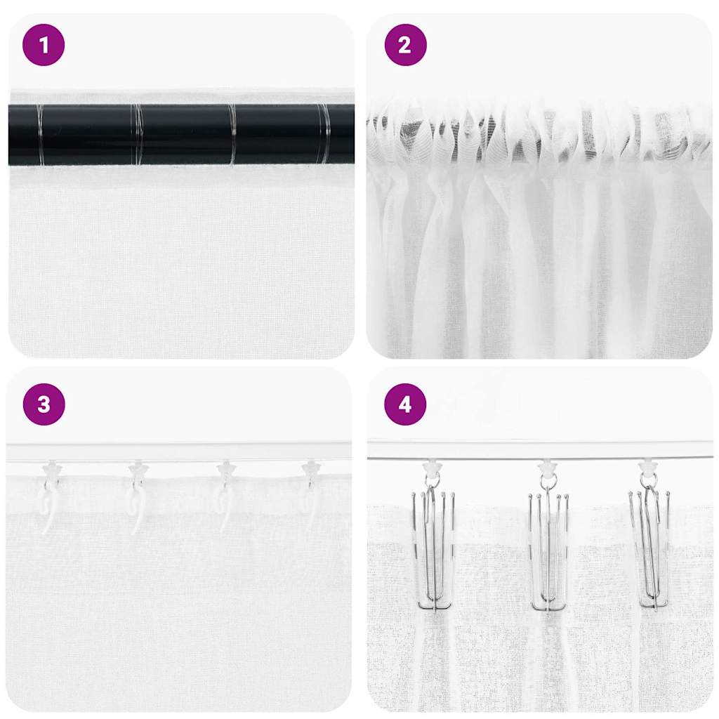 vidaXL Voile Curtain with Curtains 2 pcs White 225 x 140 cm Polyester