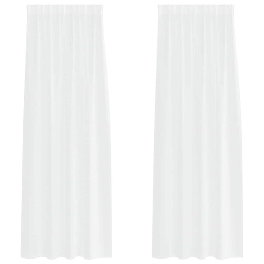 vidaXL Voile Curtain 2 pcs White 225 x 140 cm Polyester
