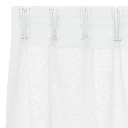 vidaXL Voile Curtain with Curtains 2 pcs White 245 x 140 cm Polyester