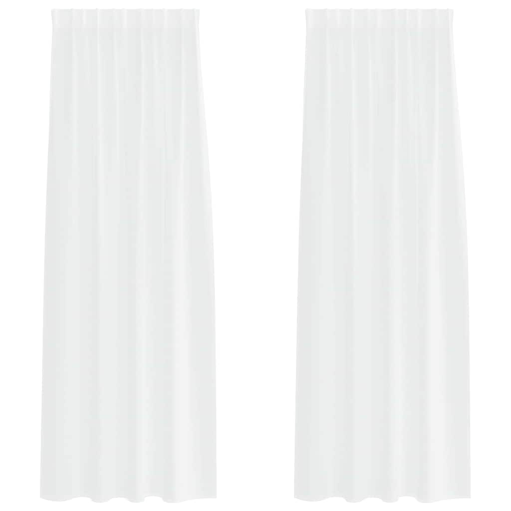 vidaXL Voile Curtain with Curtains 2 pcs White 260 x 140 cm Polyester