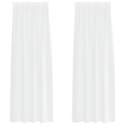 vidaXL Voile Curtain with Curtains 2 pcs White 260 x 140 cm Polyester