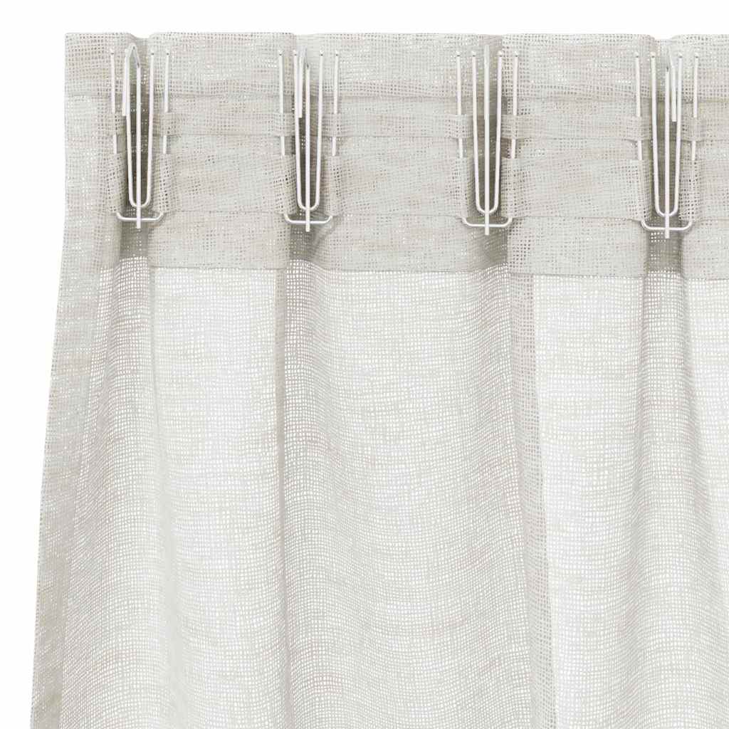 vidaXL Voile Curtain with Curtains 2 pcs Cream 175 x 140 cm Polyester
