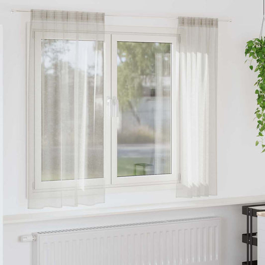 vidaXL Voile Curtain with Curtains 2 pcs Cream 175 x 140 cm Polyester