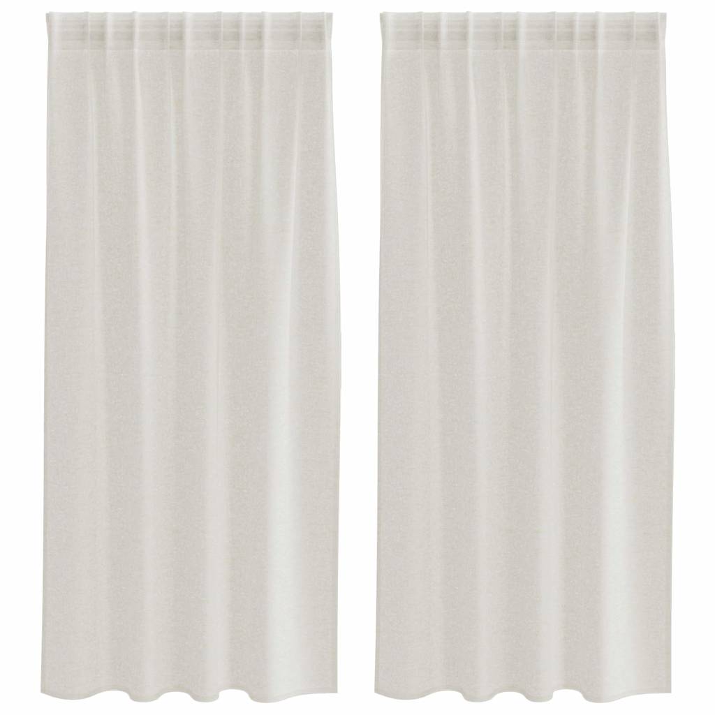 vidaXL Voile Curtain with Curtains 2 pcs Cream 175 x 140 cm Polyester