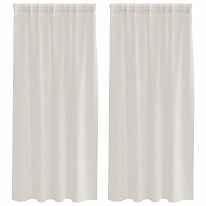 vidaXL Voile Curtain with Curtains 2 pcs Cream 175 x 140 cm Polyester