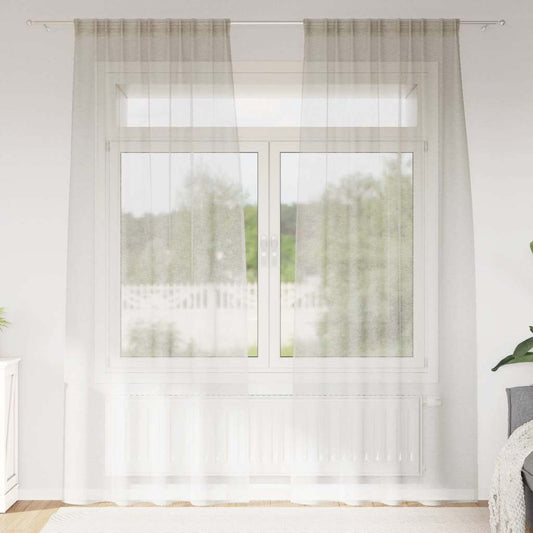 vidaXL Voile Curtain 2 pcs Cream 225 x 140 cm Polyester