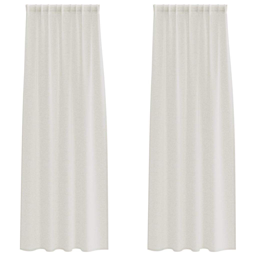 vidaXL Voile Curtain with Curtains 2 pcs Cream 225 x 140 cm Polyester