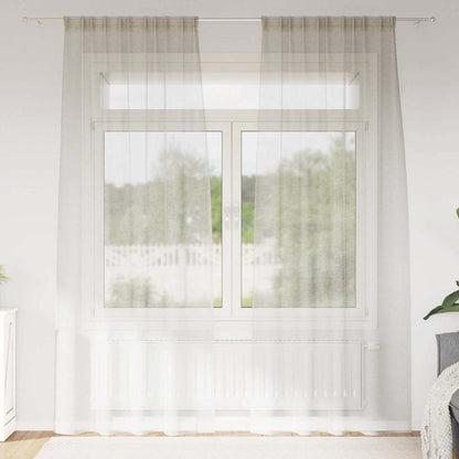 vidaXL Voile Curtain with Curtains 2 pcs Cream 260 x 140 cm Polyester