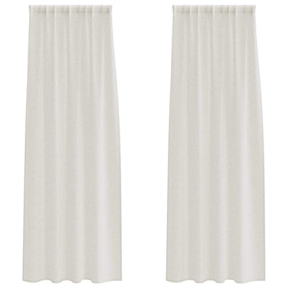 vidaXL Voile Curtain with Curtains 2 pcs Cream 260 x 140 cm Polyester