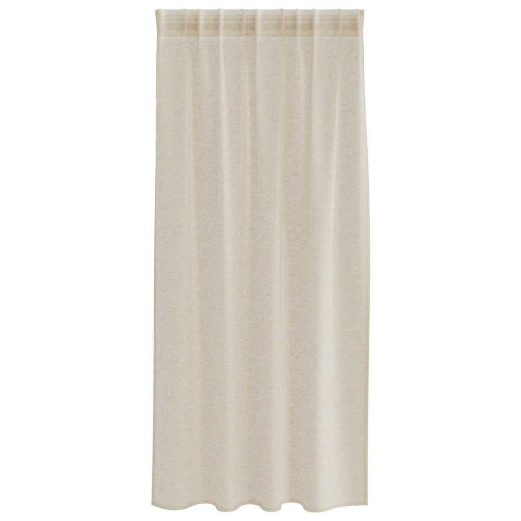vidaXL Voile Curtain with Curtains 2 pcs Sand 175 x 140 cm Polyester