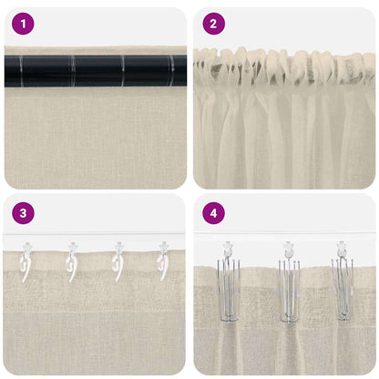 vidaXL Voile Curtain 2 pcs Sand 260 x 140 cm Polyester