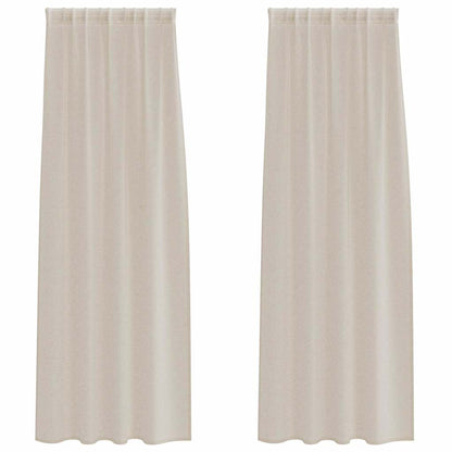 vidaXL Voile Curtain 2 pcs Sand 260 x 140 cm Polyester