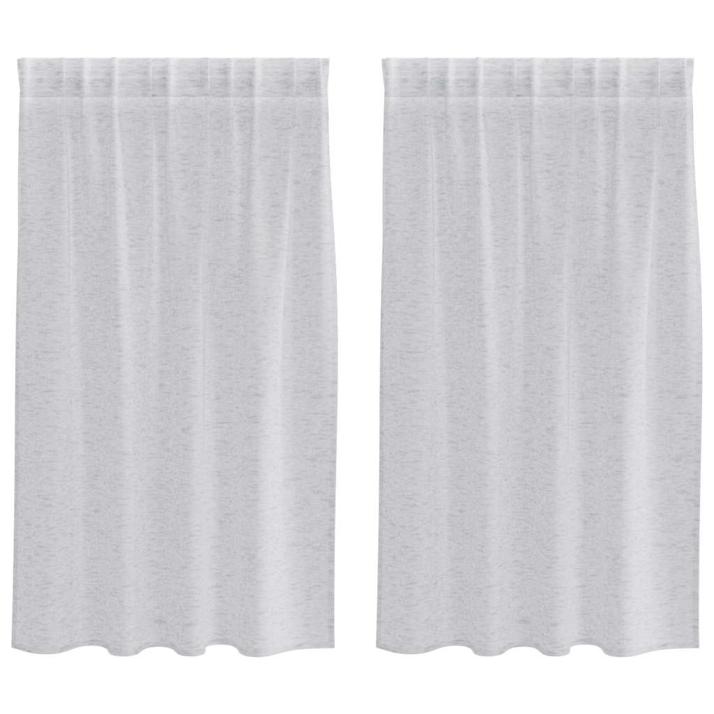 vidaXL Voile Curtain 2 pcs Light Grey 140 x 140 cm Polyester