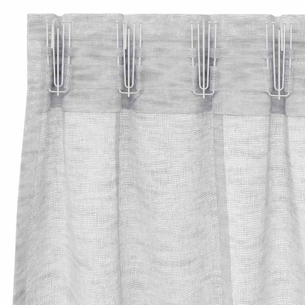 vidaXL Voile Curtain 2 pcs Light Grey 175 x 140 cm Polyester