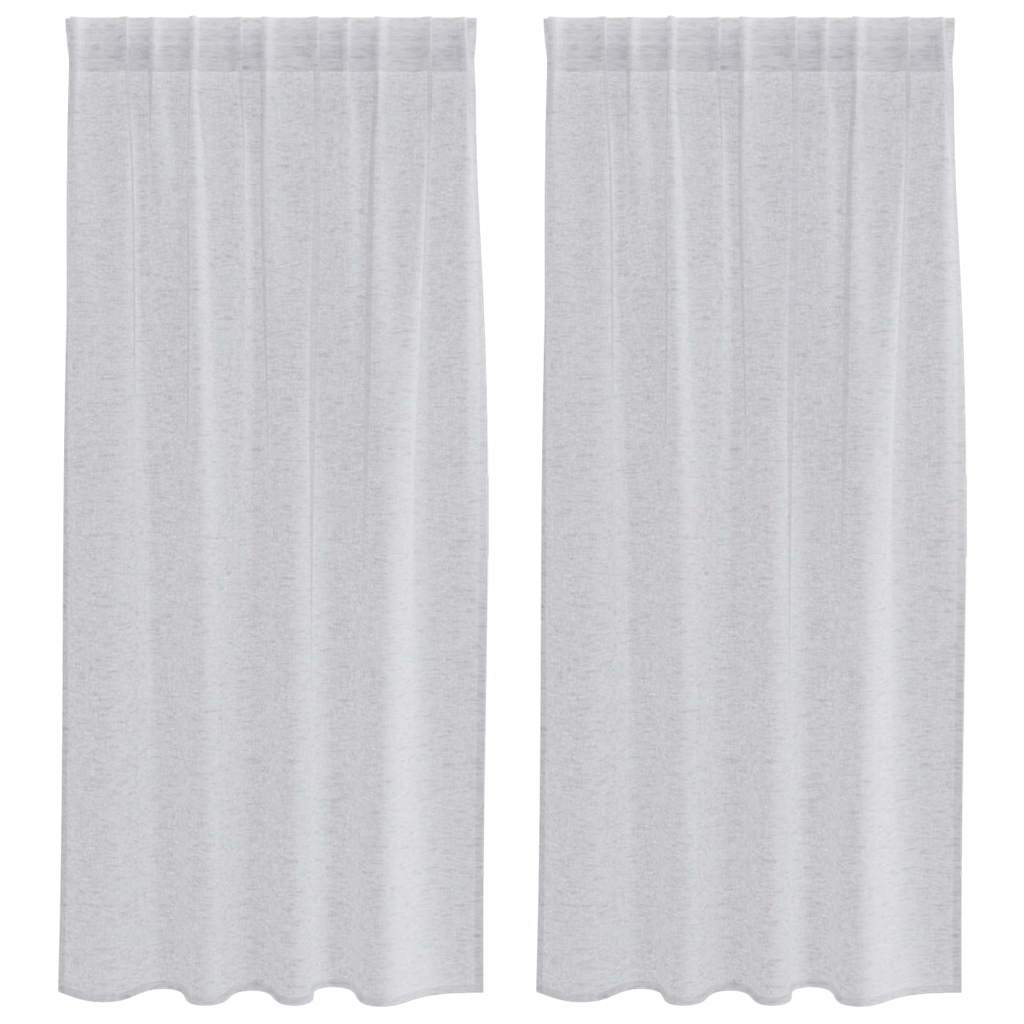 vidaXL Voile Curtain 2 pcs Light Grey 175 x 140 cm Polyester