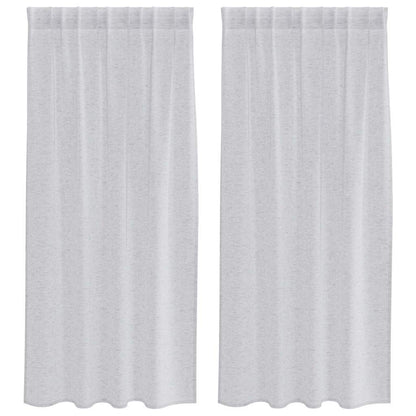 vidaXL Voile Curtain 2 pcs Light Grey 175 x 140 cm Polyester