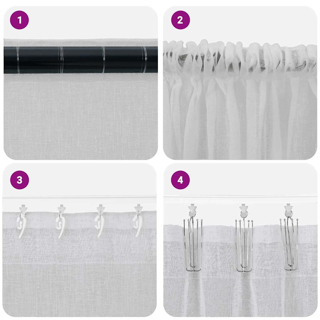 vidaXL Voile Curtain 2 pcs Light Grey 225 x 140 cm Polyester