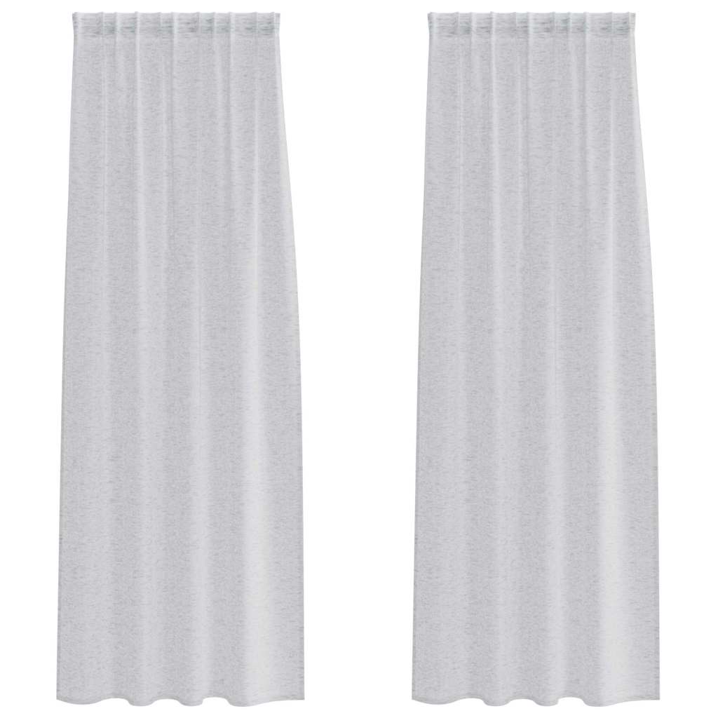 vidaXL Voile Curtain 2 pcs Light Grey 225 x 140 cm Polyester