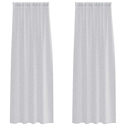 vidaXL Voile Curtain 2 pcs Light Grey 225 x 140 cm Polyester