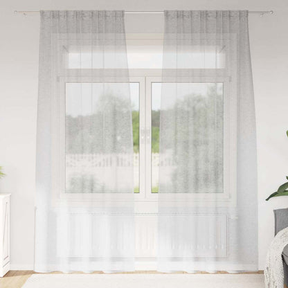 vidaXL Voile Curtain 2 pcs Light Grey 245 x 140 cm Polyester