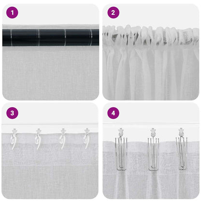 vidaXL Voile Curtain 2 pcs Light Grey 260 x 140 cm Polyester