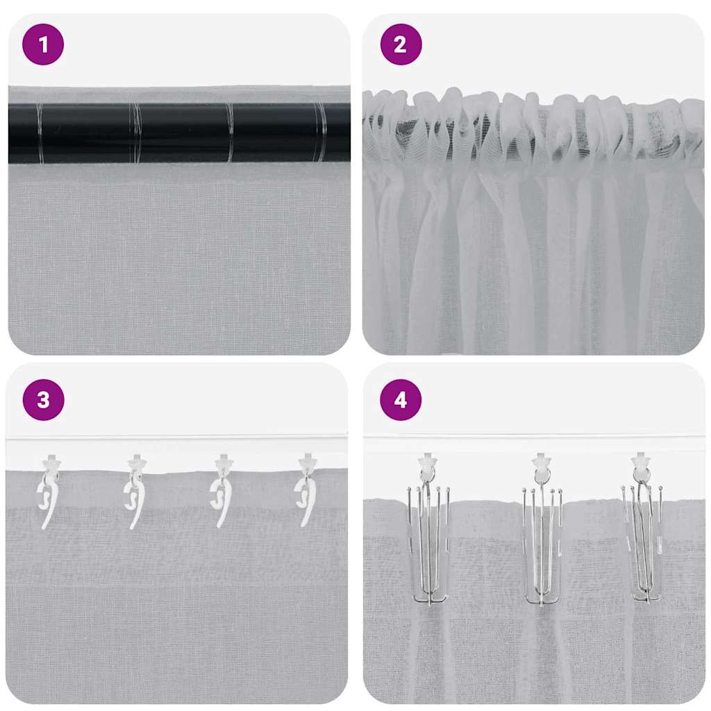 vidaXL Voile Curtain 2 pcs Dark Grey 140 x 140 cm Polyester