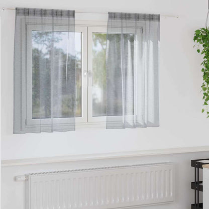 vidaXL Voile Curtain 2 pcs Dark Grey 140 x 140 cm Polyester