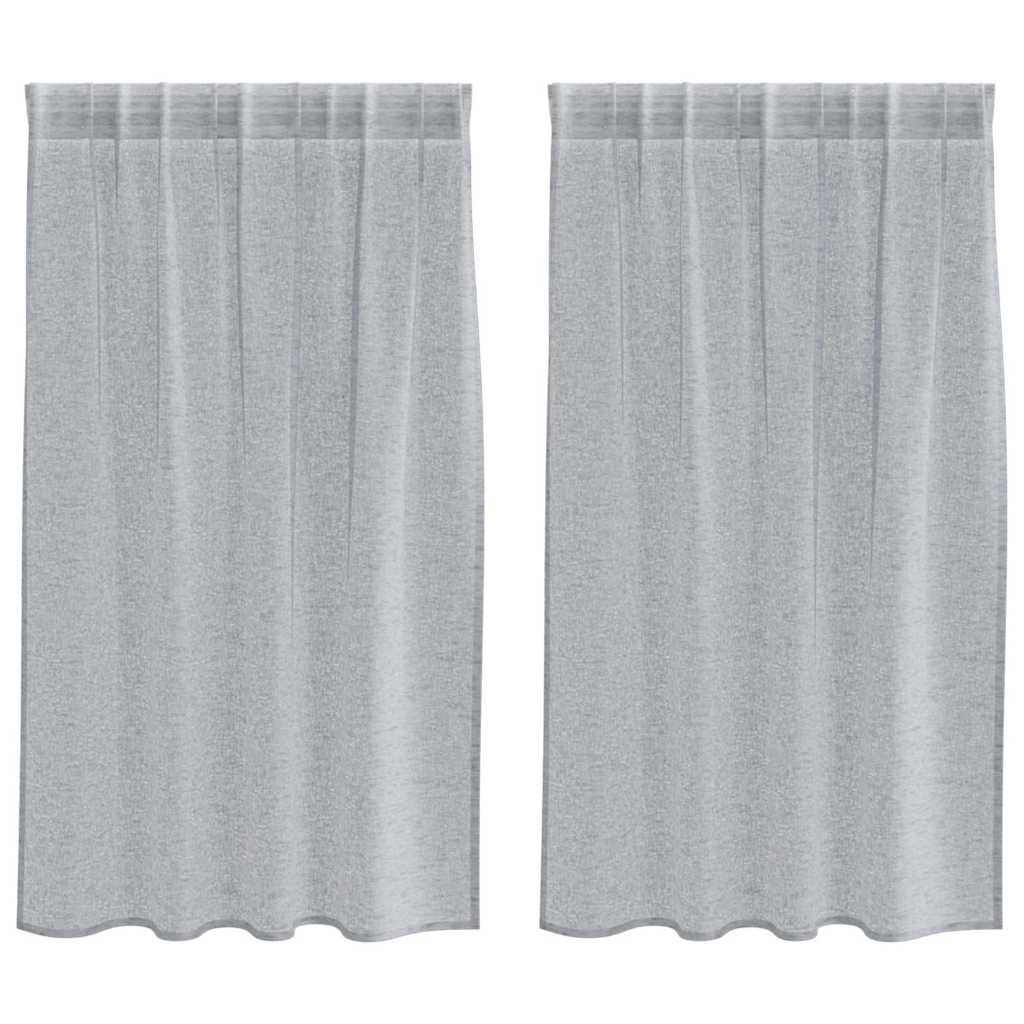 vidaXL Voile Curtain 2 pcs Dark Grey 140 x 140 cm Polyester