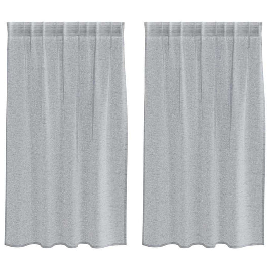 vidaXL Voile Curtain 2 pcs Dark Grey 140 x 140 cm Polyester