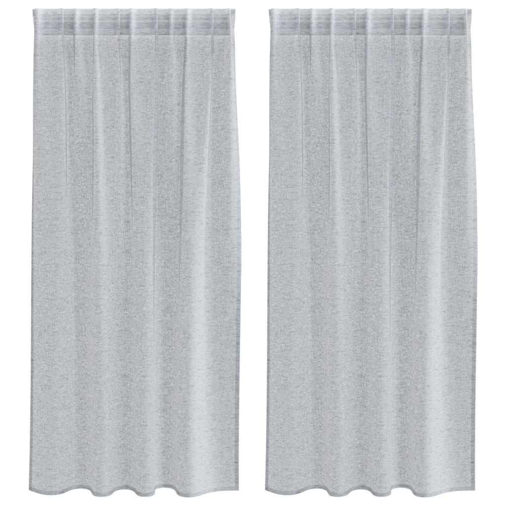 vidaXL Voile Curtain 2 pcs Dark Grey 175 x 140 cm Polyester