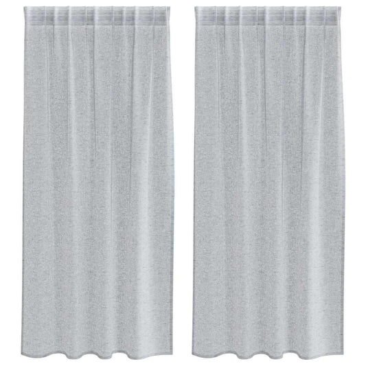vidaXL Voile Curtain 2 pcs Dark Grey 175 x 140 cm Polyester