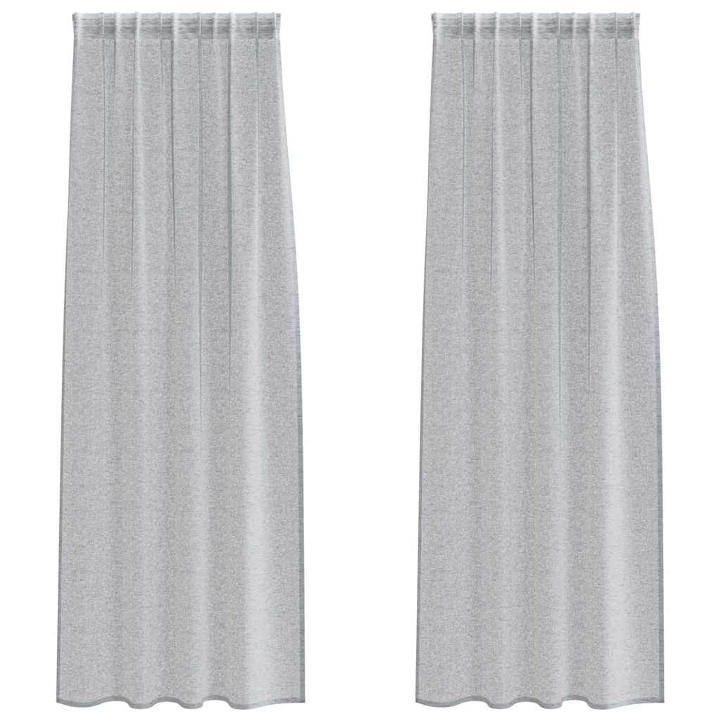 vidaXL Voile Curtain 2 pcs Dark Grey 225 x 140 cm Polyester
