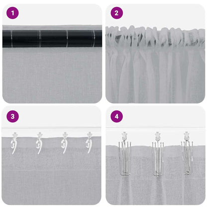 vidaXL Voile Curtain 2 pcs Dark Grey 245 x 140 cm Polyester