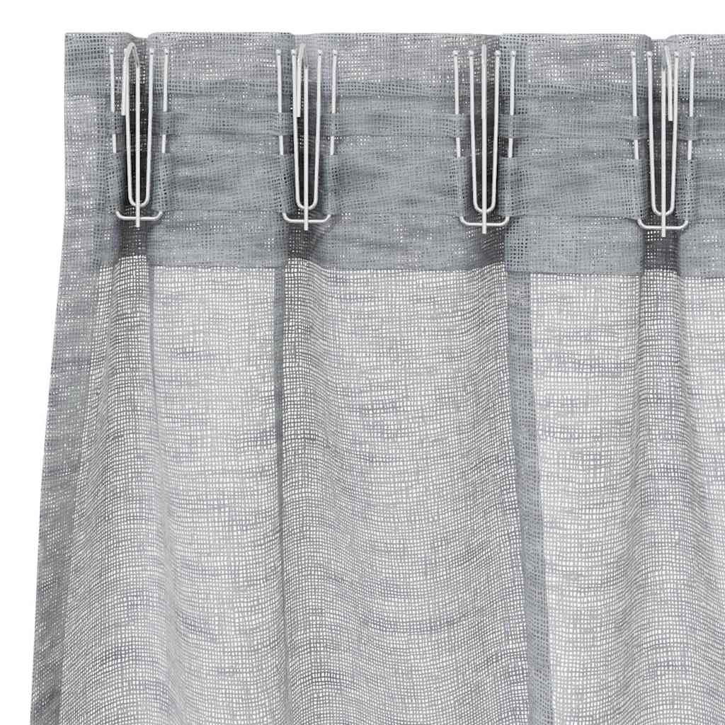 vidaXL Voile Curtain 2 pcs Dark Grey 260 x 140 cm Polyester