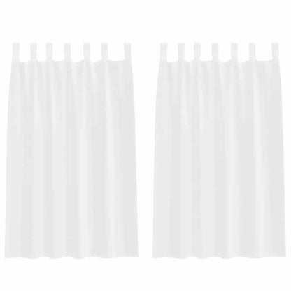 vidaXL Voile Curtain with Curtains 2 pcs White 175 x 140 cm Polyester