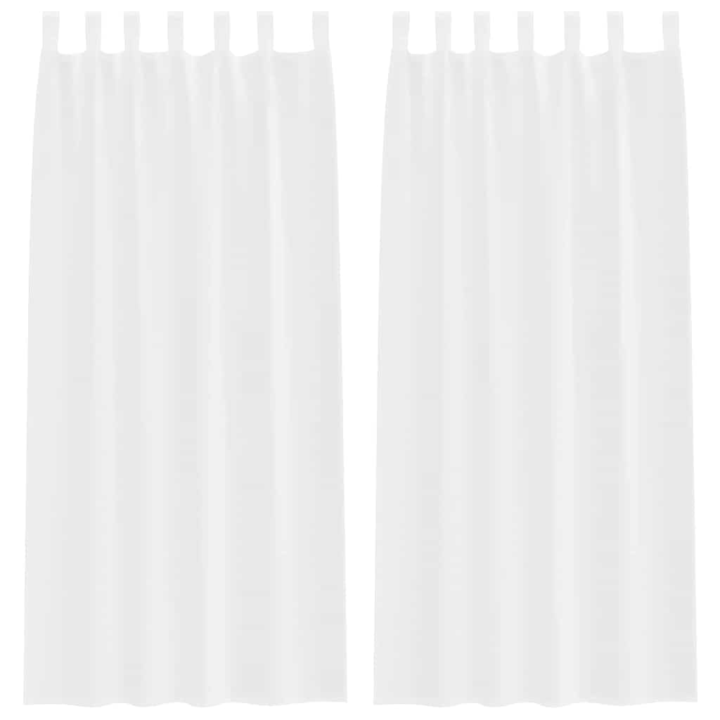 vidaXL Voile Curtain with Curtains 2 pcs White 225 x 140 cm Polyester