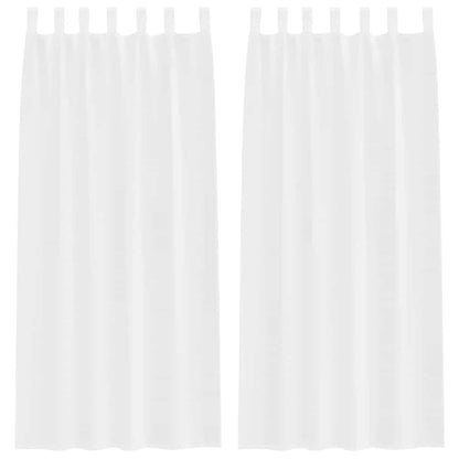 vidaXL Voile Curtain with Curtains 2 pcs White 225 x 140 cm Polyester