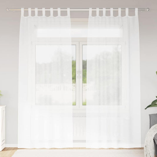 vidaXL Voile Curtain 2 pcs White 245 x 140 cm Polyester