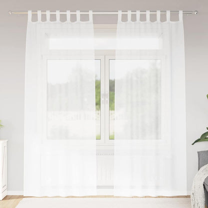vidaXL Voile Curtain with Curtains 2 pcs White 260 x 140 cm Polyester