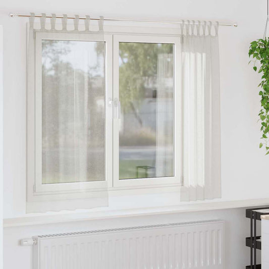 vidaXL Voile Curtain 2 pcs Cream 175 x 140 cm Polyester