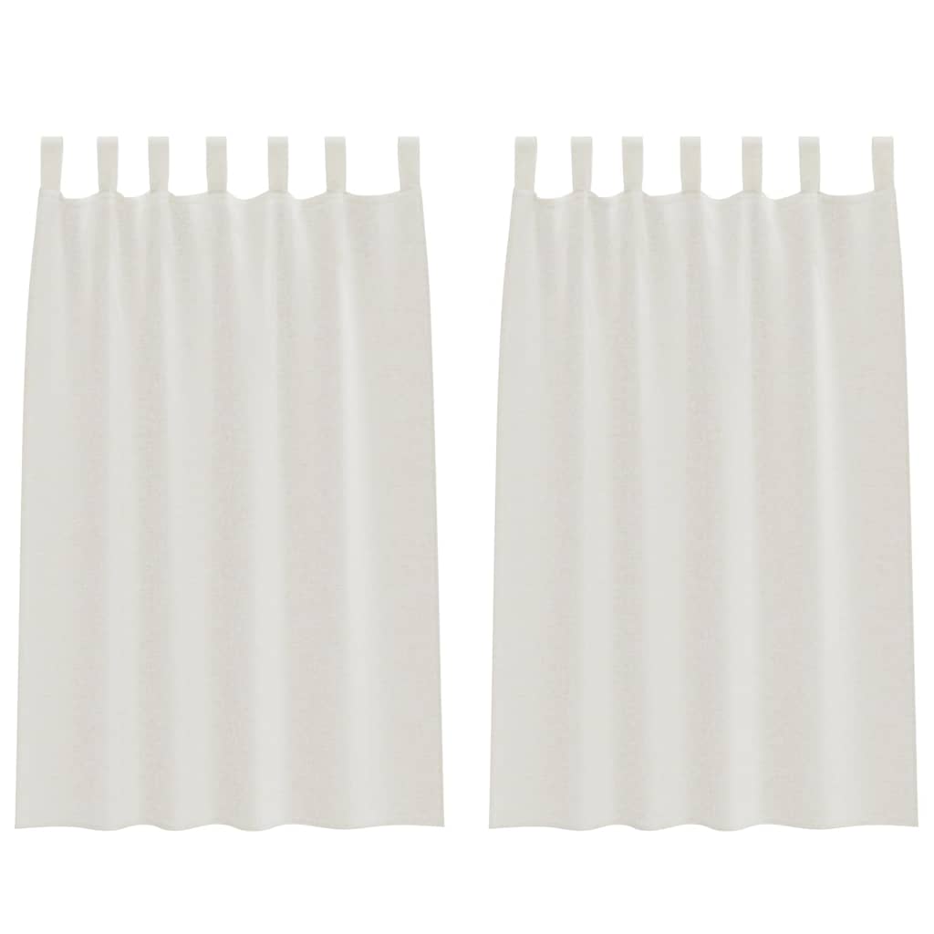 vidaXL Voile Curtain with Curtains 2 pcs Cream 175 x 140 cm Polyester
