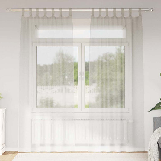vidaXL Voile Curtain 2 pcs Cream 245 x 140 cm Polyester