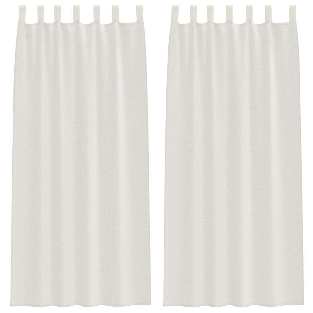 vidaXL Voile Curtain with Curtains 2 pcs Cream 260 x 140 cm Polyester