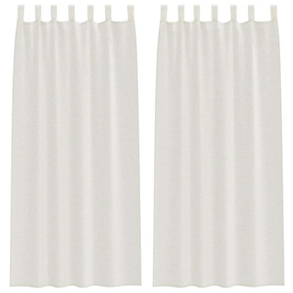 vidaXL Voile Curtain with Curtains 2 pcs Cream 260 x 140 cm Polyester