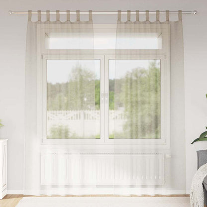 vidaXL Voile Curtain with Curtains 2 pcs Sand 225 x 140 cm Polyester