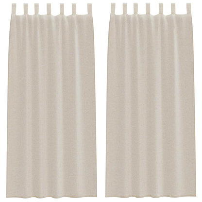 vidaXL Voile Curtain with Curtains 2 pcs Sand 260 x 140 cm Polyester